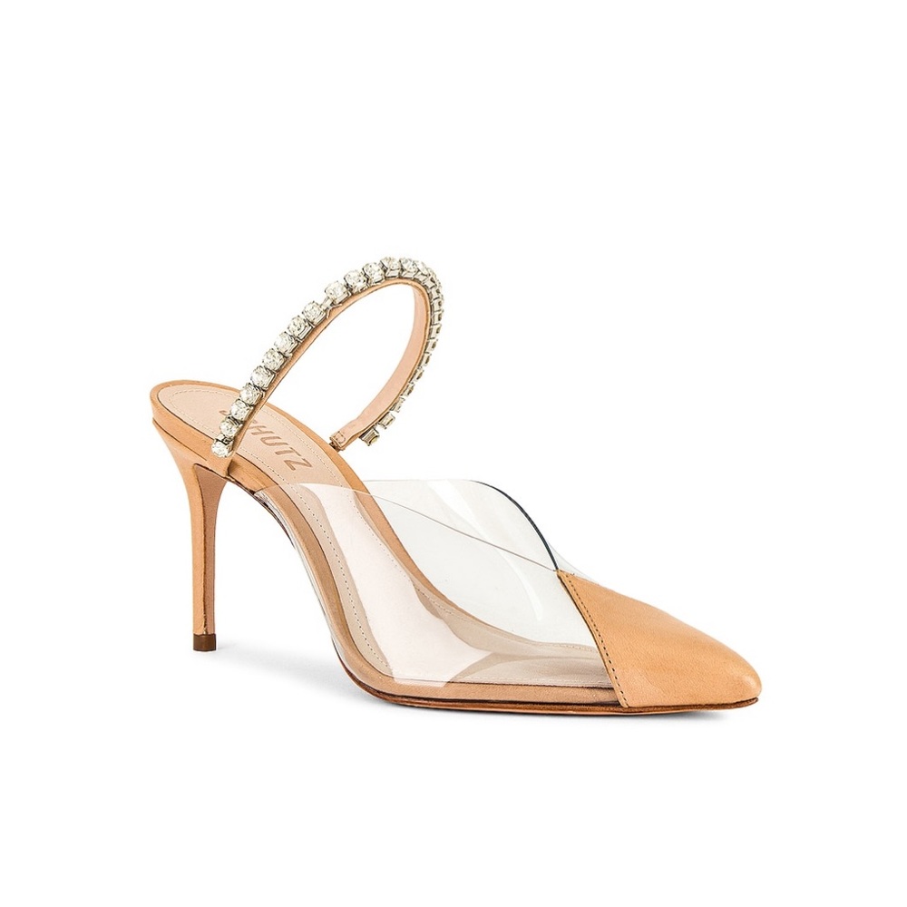Schutz Lindi Pump in Honey Beige and Transparent